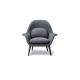 Fauteuil Swoon, tissu Pilot 162, pieds chêne verni noir