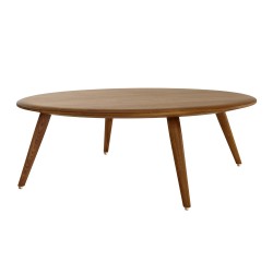 Table basse ronde Fox D 80 cm, frêne foncé