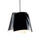 Suspension Leaf D36xH28 noire, câble noir