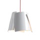 Suspension Leaf D36xH28 blanche, câble rouge