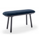 Banc Naïve 100 cm velours bleu frêne teinté noir