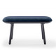 Banc Naïve 100 cm velours bleu frêne teinté noir