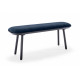 Banc Naïve 140 cm velours bleu frêne teinté noir