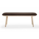 Banc Naïve 140 cm velours brun frêne naturel