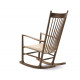 Rocking-chair J16 FREDERICIA noyer, raphia naturel