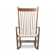 Rocking-chair J16 FREDERICIA noyer, raphia naturel