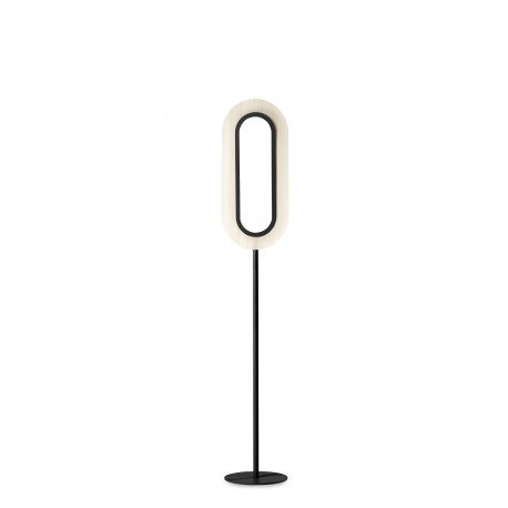 Lampadaire ovale Lens noir mat / blanc ivoire