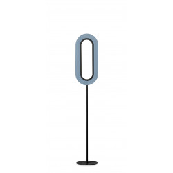 Lampadaire ovale Lens noir mat / bleu