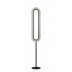 Grand lampadaire ovale Lens noir mat / gris