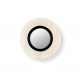 Applique ronde Lens noir mat/blanc ivoire