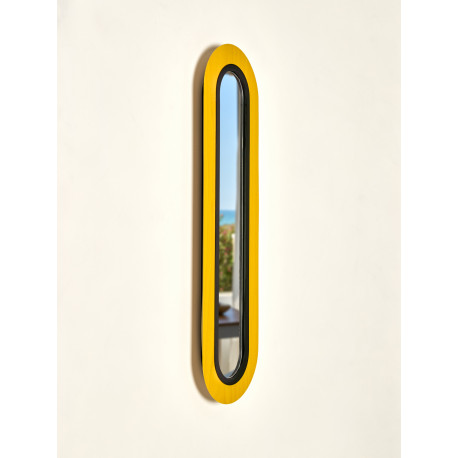 Grande applique ovale Lens noir mat/jaune