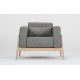 Fauteuil Fawn cuir Dakar grey