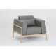 Fauteuil Fawn cuir Dakar grey