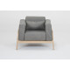 Fauteuil Fawn cuir Dakar grey