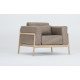 Fauteuil Fawn cuir Dakar stone