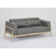 Canapé 2 places Fawn cuir Dakar Grey