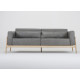 Canapé 3 places Fawn cuir Dakar Grey