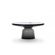 Table basse Bell gris quartz, cadre métal noir, plateau marbre blanc