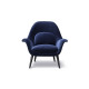 Fauteuil Swoon, tissu Harald 792, pieds chêne verni noir