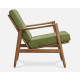 Fauteuil lounge Stefan tissu Cord vert bouteille chêne foncé